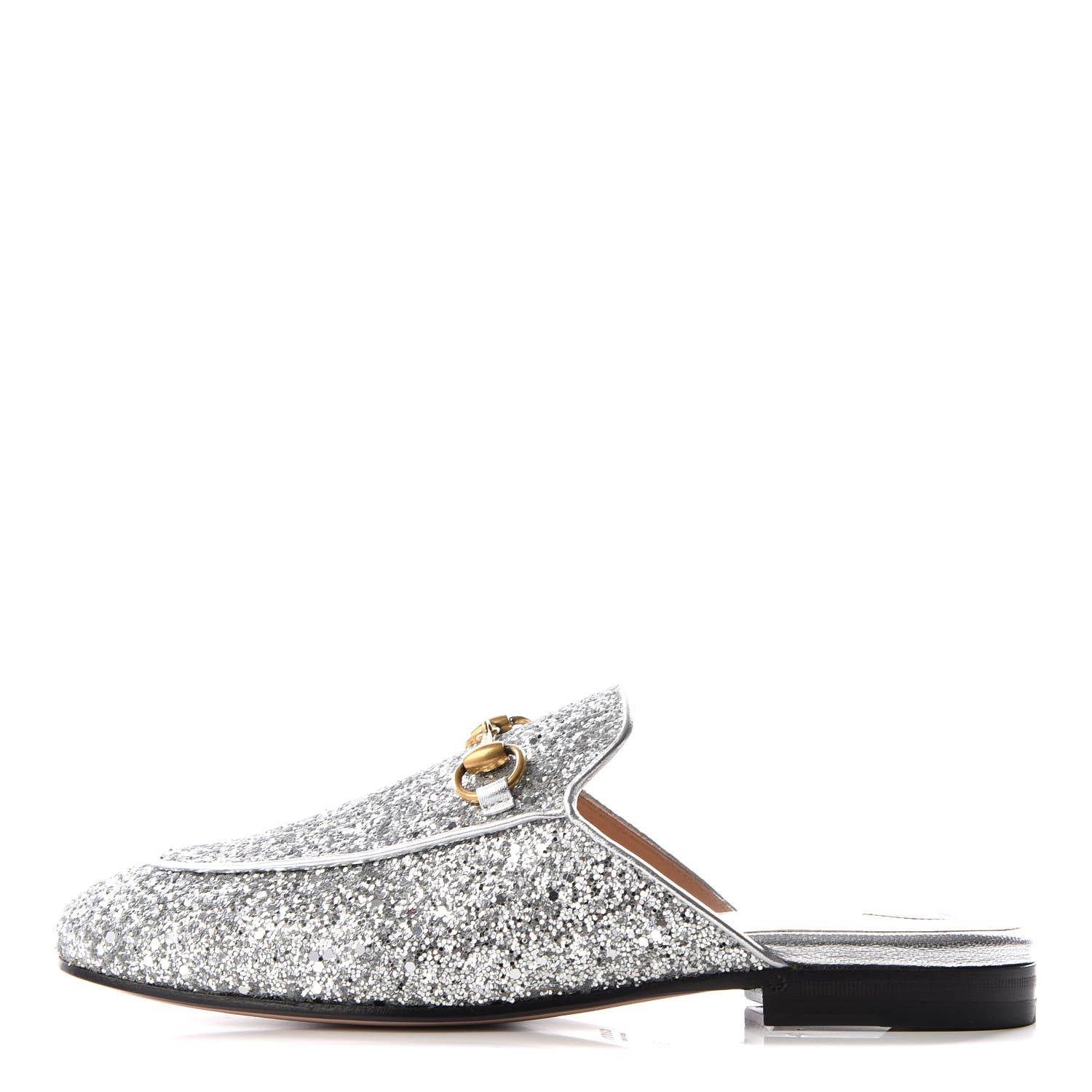 Gucci Glitter Womens Princetown Slippers 35 Silver 1 of 9