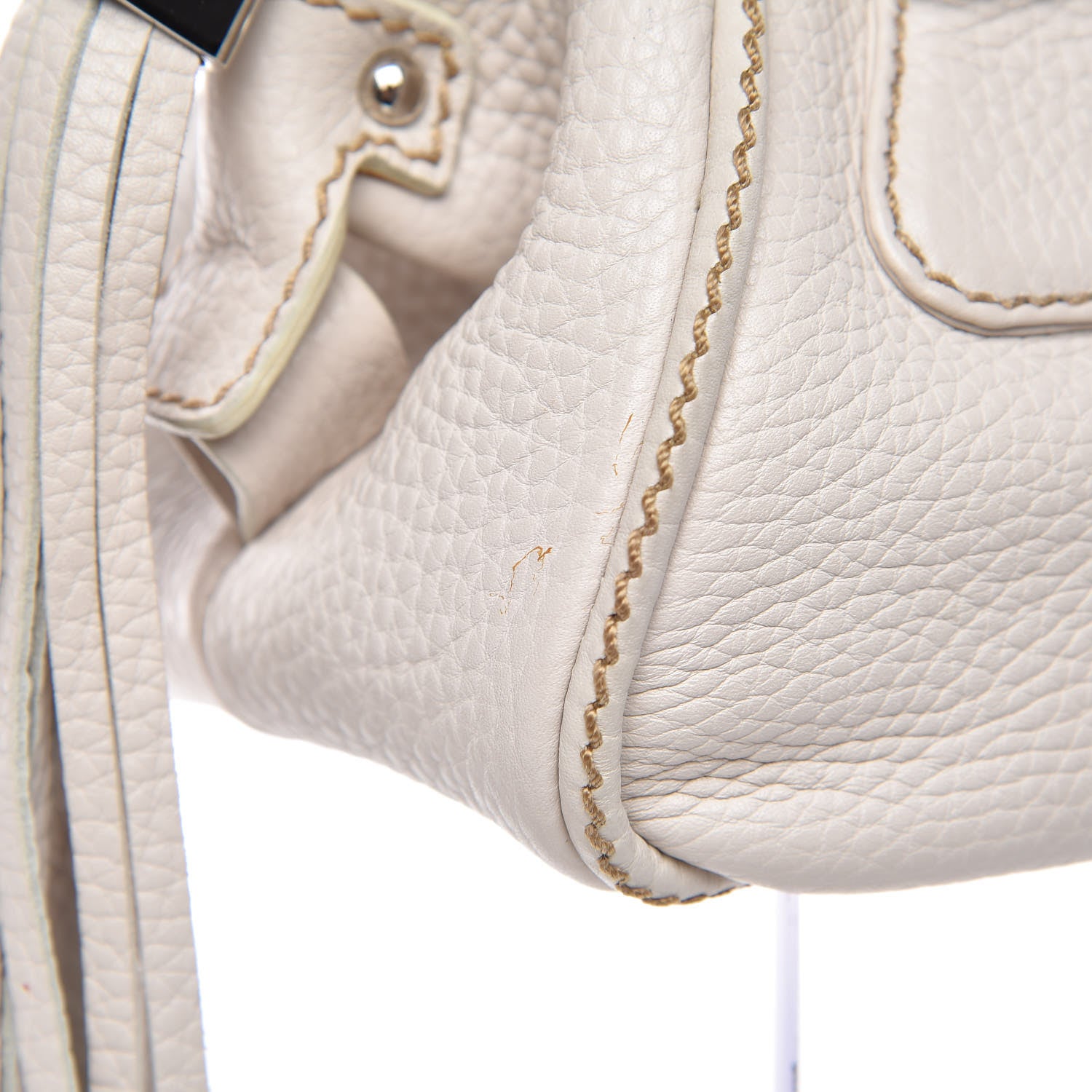Chanel Calfskin Small Tassel Bowler White 15 of 16
