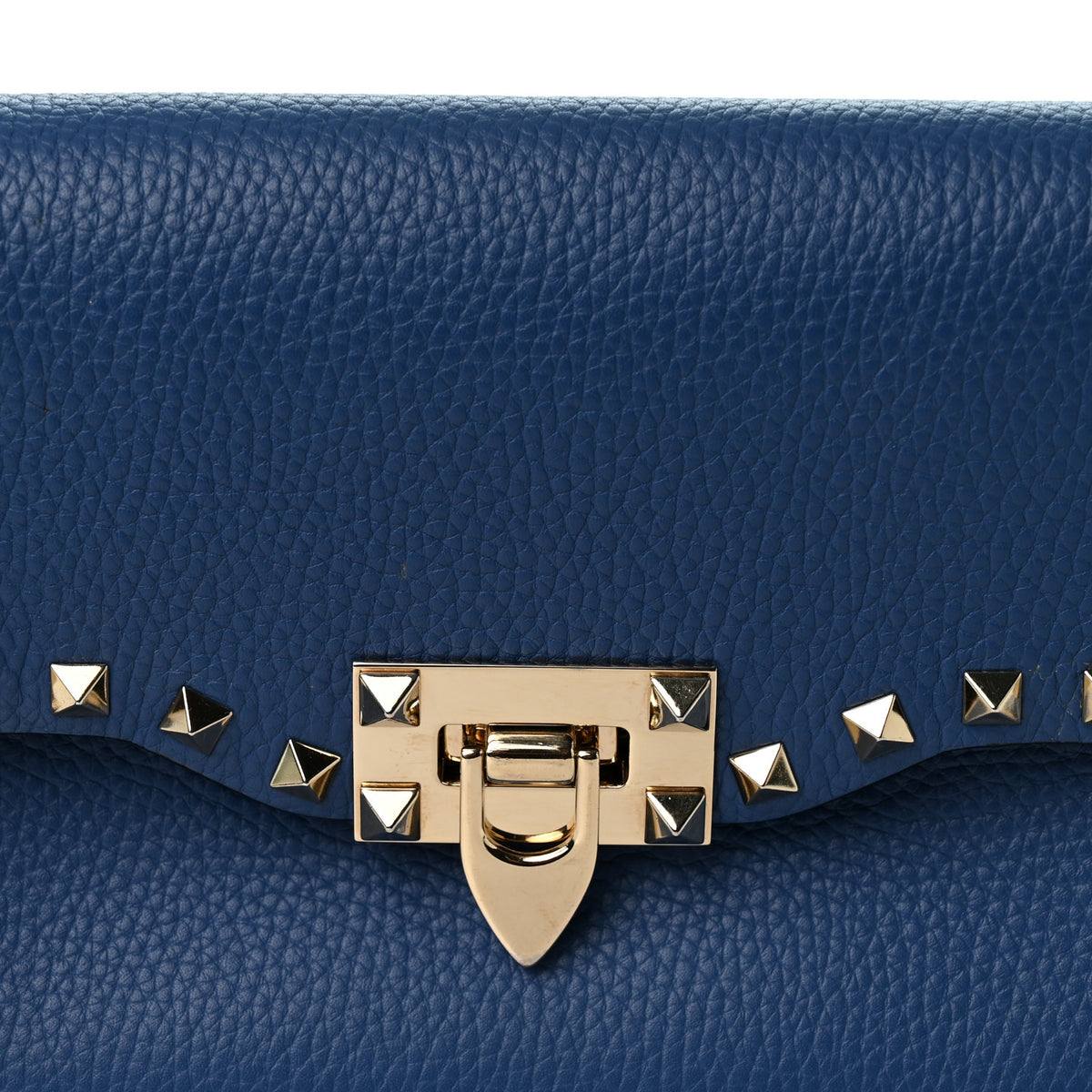 Valentino Garavani Pebbled Calfskin Medium Rockstud Flip Lock Crossbody Bag Peacock 7 of 9