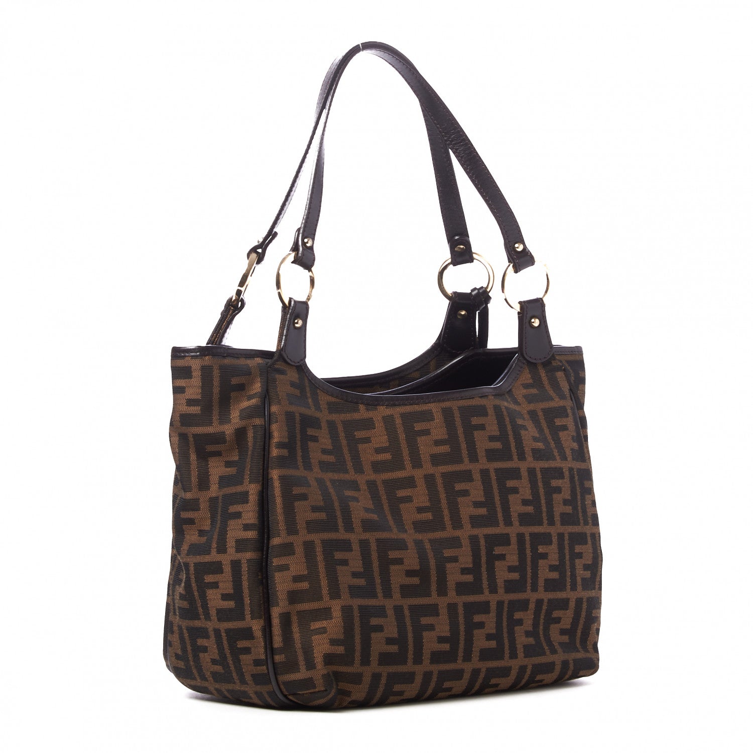 Fendi Zucca Small Chef Shopping Tote Tobacco Moro 2 of 7