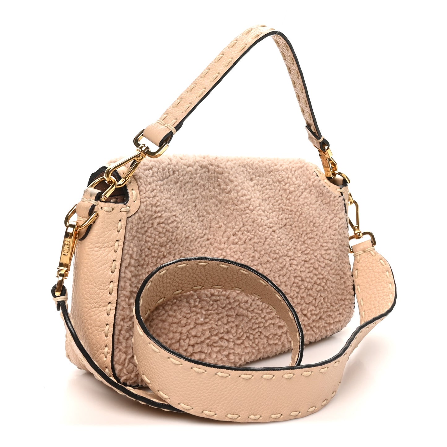 Curly Sheepskin Cuoio Romano Selleria Baguette Plaster Panna