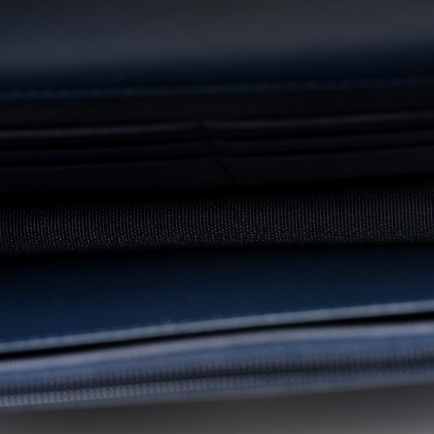 Denim Printed Wallet On Chain WOC Dark Blue