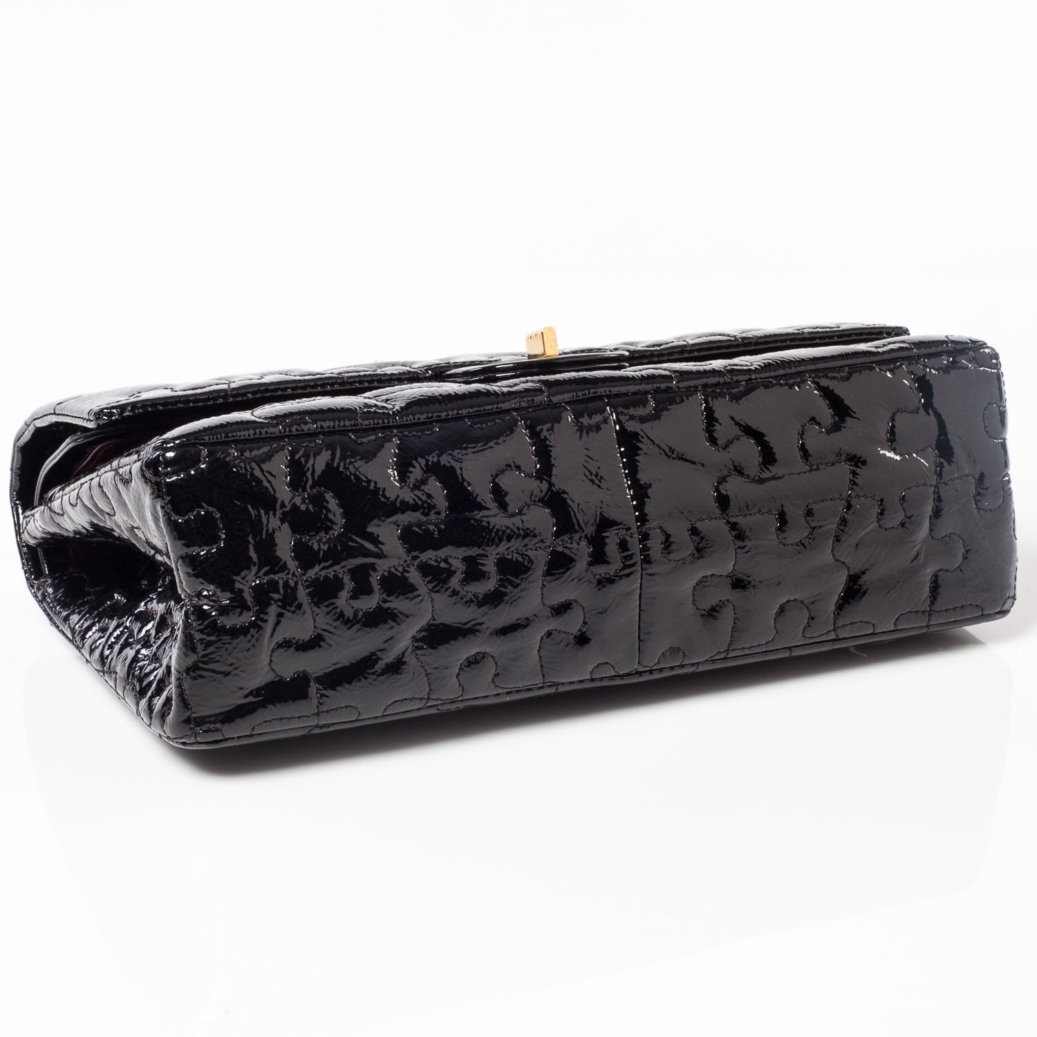 Chanel Crackled Patent Calfskin Puzzle 2.55 Reissue 226 Flap Black 5 of 10