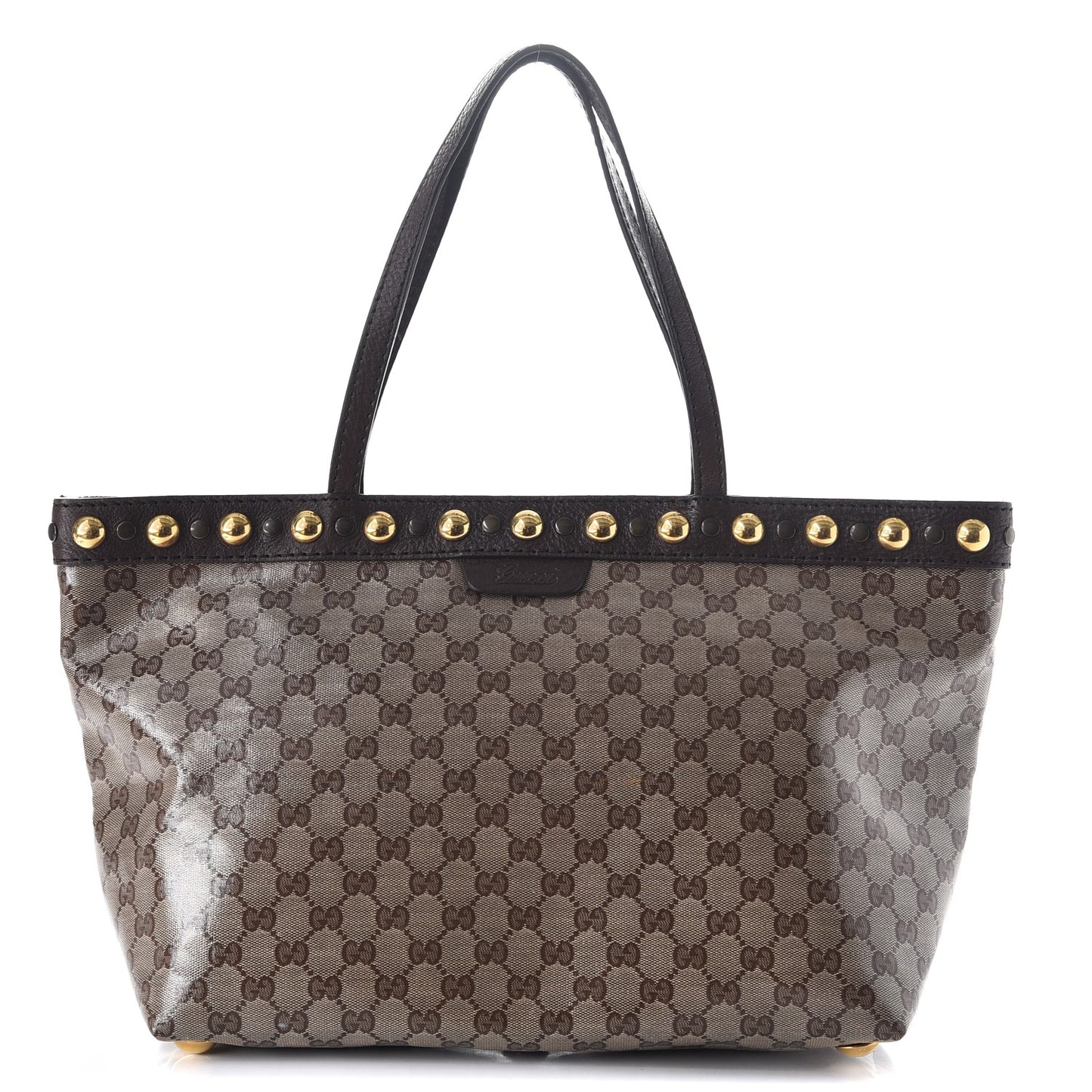 Crystal Monogram Medium Babouska Shopping Tote Dark Brown