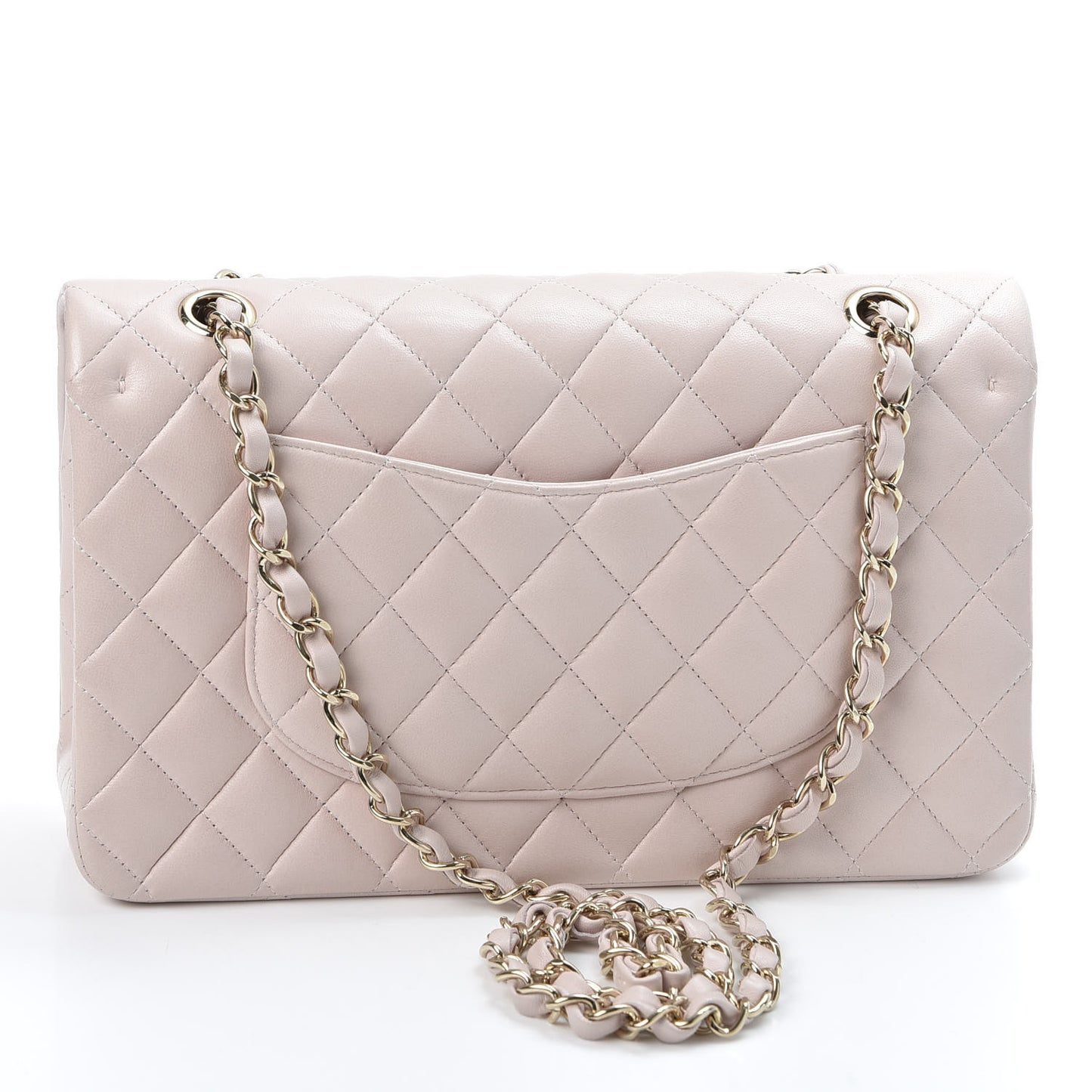 Lambskin Quilted Medium Double Flap Pink