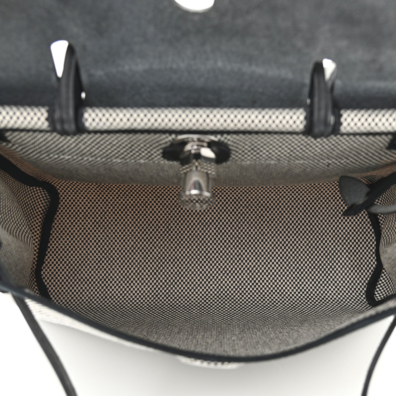 Hermes Vache Hunter Criss Viking Herbag Zip Retourne 31 PM Ecru Black 6 of 10