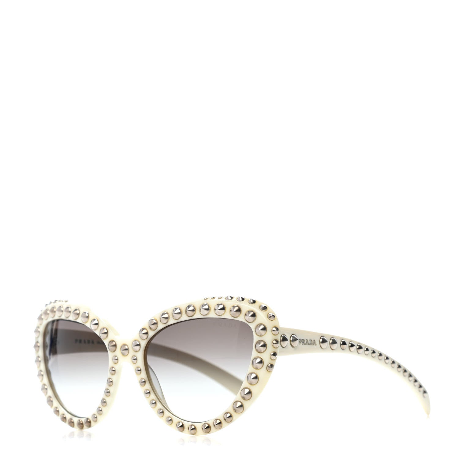 Prada Studded Ornate Cat Eye Sunglasses White 1 of 4