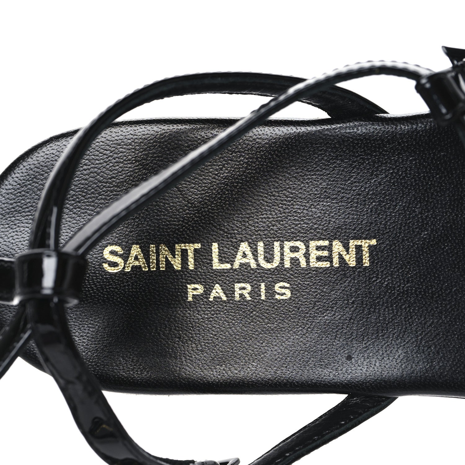 Saint Laurent Patent Calfskin Nu Pieds 05 Sandals 37 Black 9 of 9