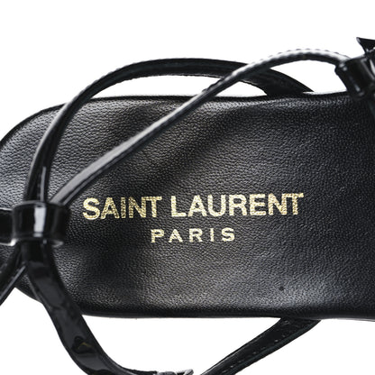 Saint Laurent Patent Calfskin Nu Pieds 05 Sandals 37 Black 9 of 9