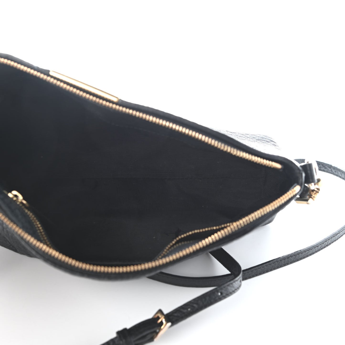 Signature Grain Calfskin Check Embossed Small Chichester Crossbody Clutch Bag Black