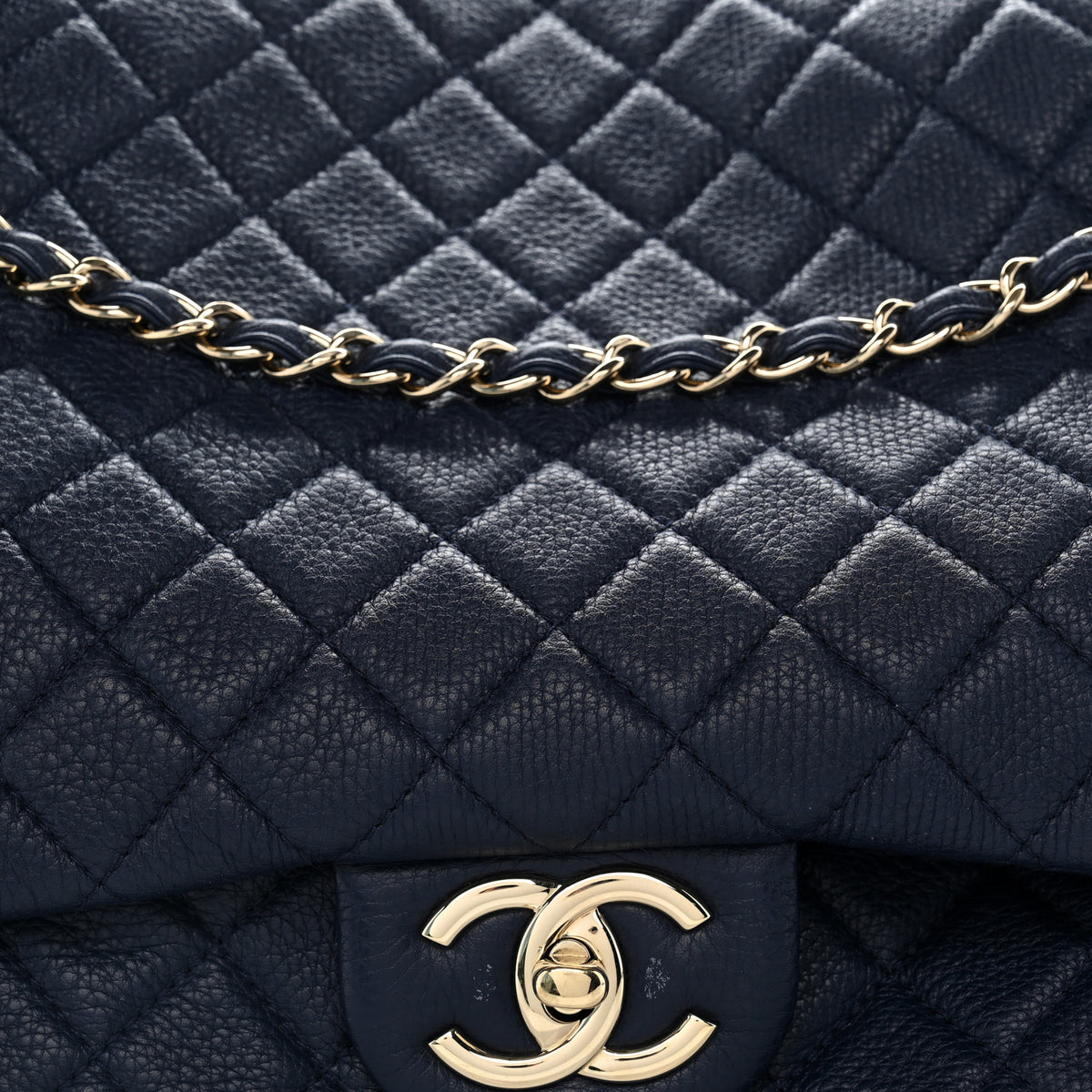 Chanel Calfskin Quilted XXL Travel Flap Bag Navy 8 of 10