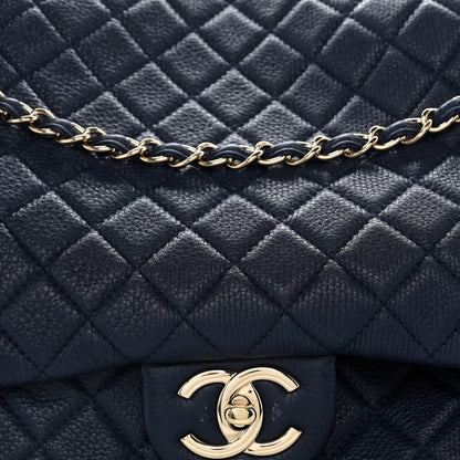 Chanel Calfskin Quilted XXL Travel Flap Bag Navy 8 of 10