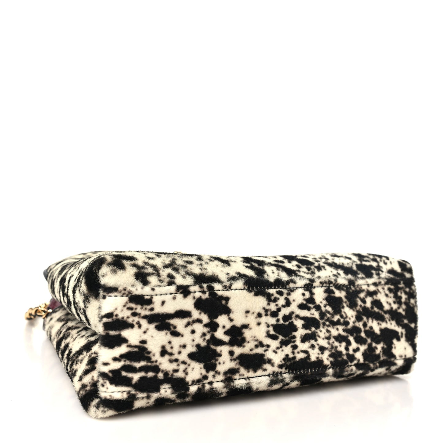 Pony Hair Printed Chic Lady Small Shopping Tote White Black
