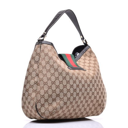 Gucci Monogram Large New Ladies Web Hobo Dark Brown 3 of 11