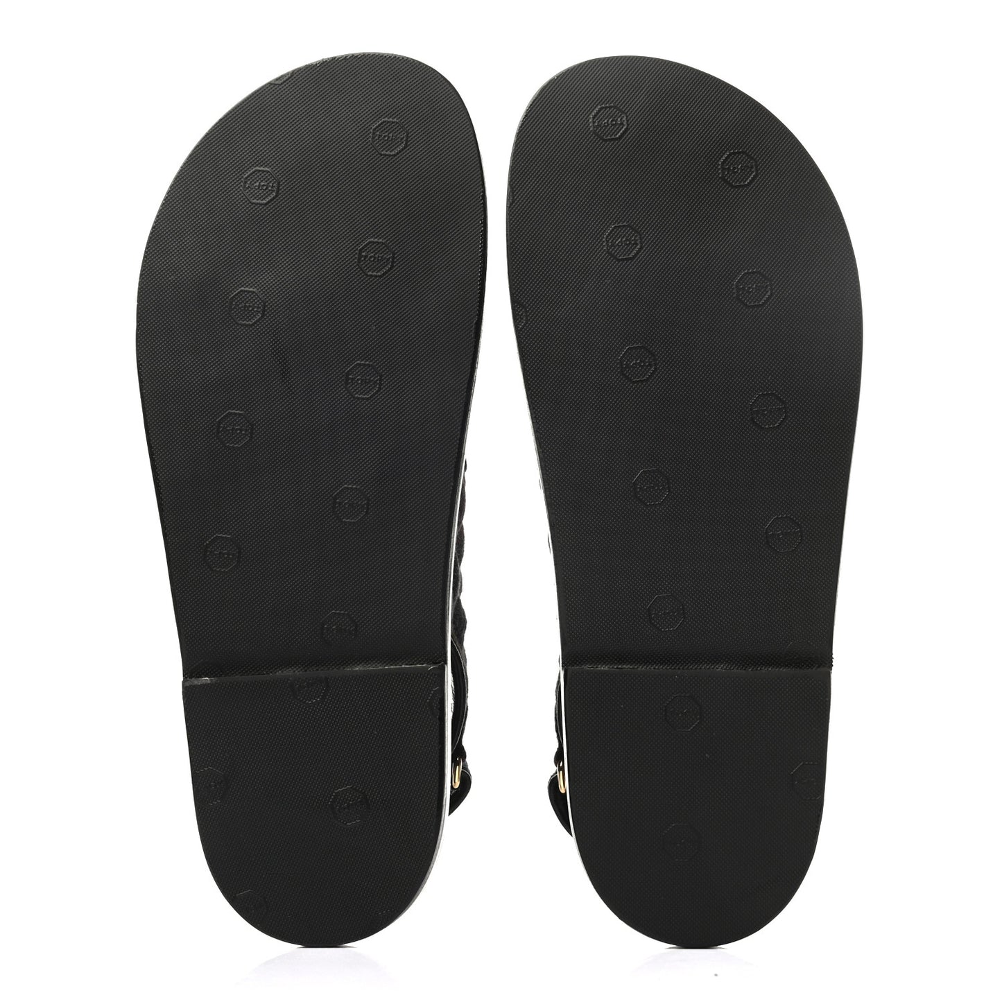 Denim Quilted Dad Sandals 38.5 Black Multicolor