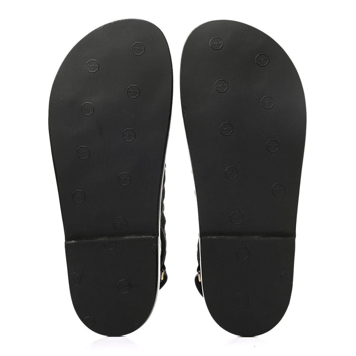 Chanel Denim Quilted Dad Sandals 38.5 Black Multicolor 5 of 8