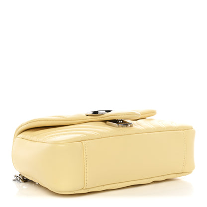 Gucci Lambskin Matelasse Small GG Marmont Shoulder Bag Yellow 4 of 10