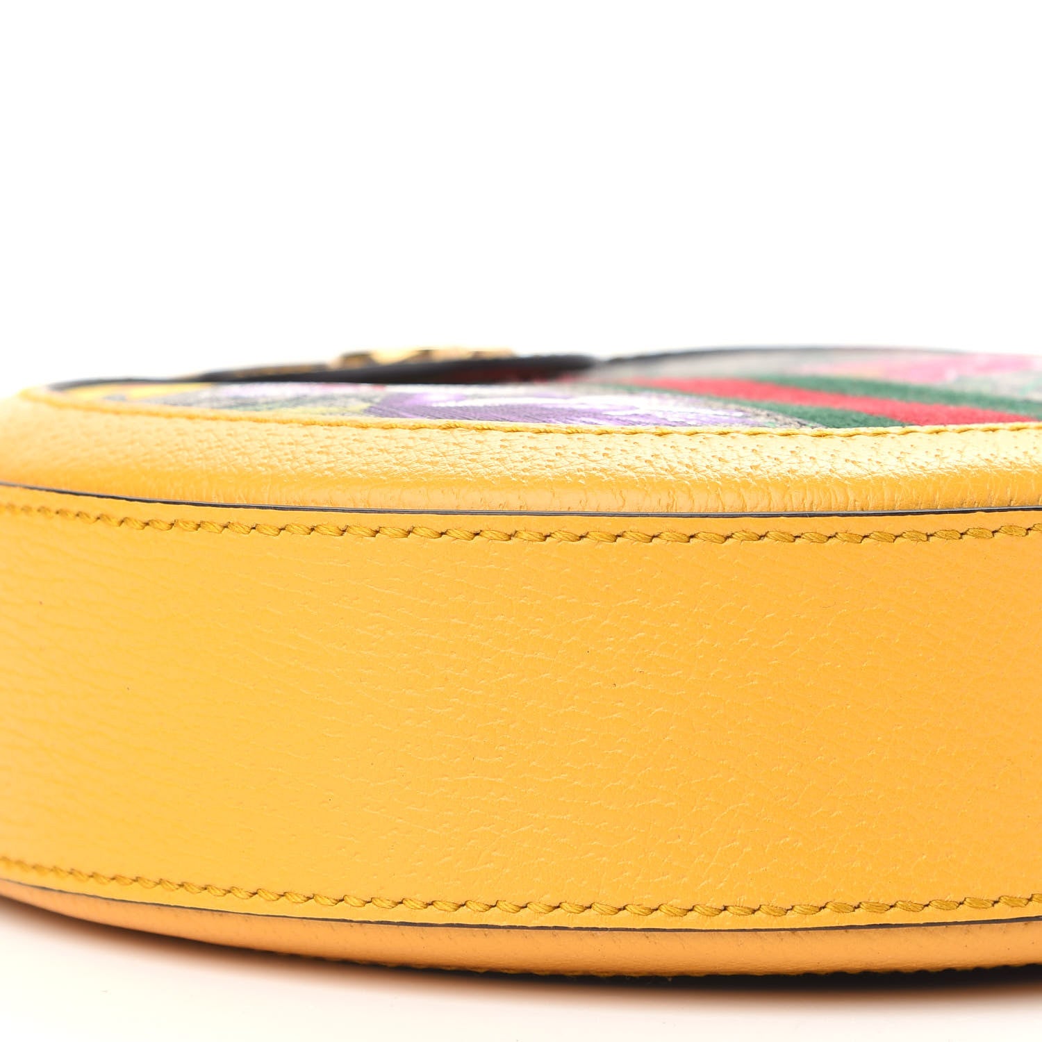 Gucci GG Supreme Monogram Flora Web Mini Ophidia Round Shoulder Bag Beige Multicolor Crop 8 of 9