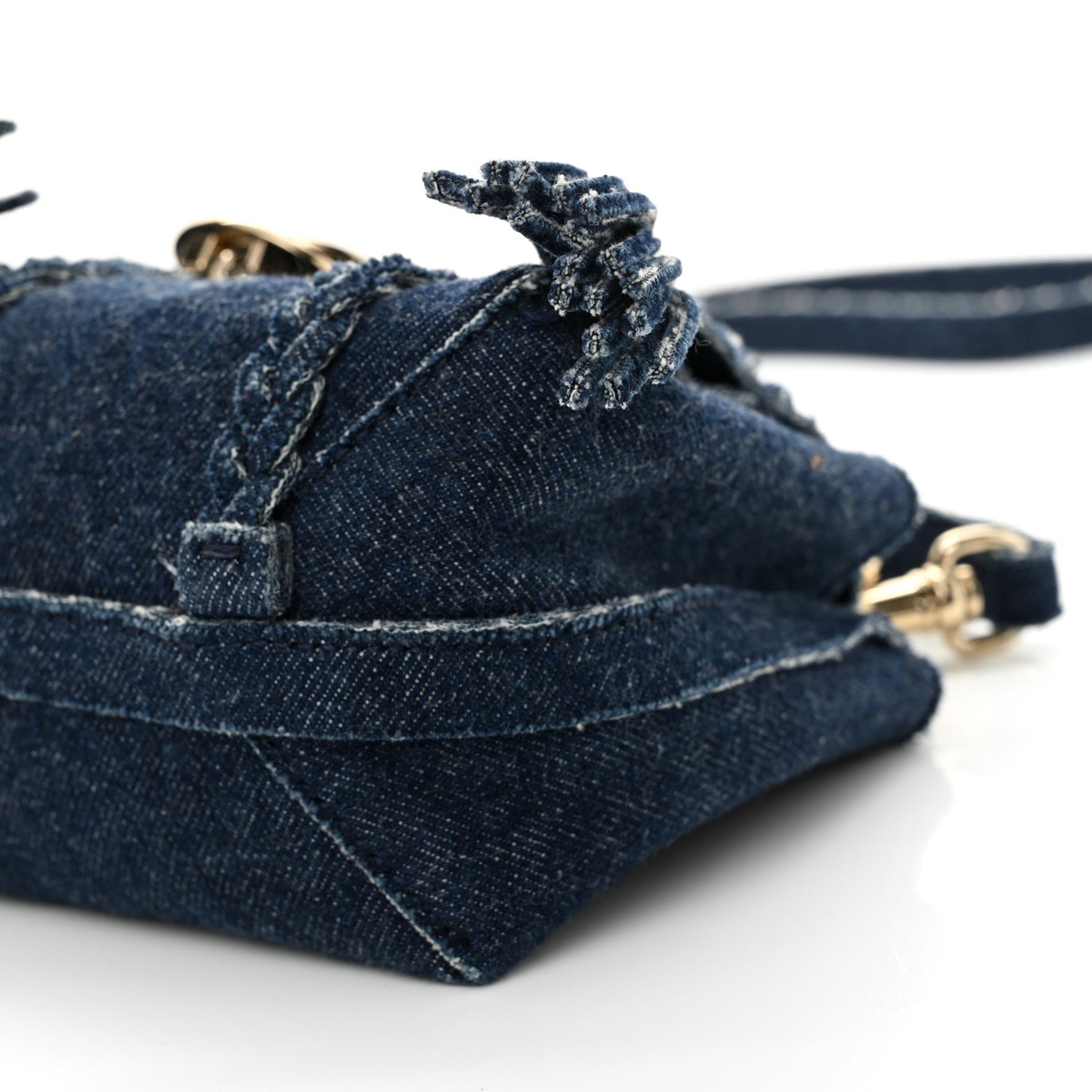 Denim Mini Penelope Soft Shoulder Bag Blue