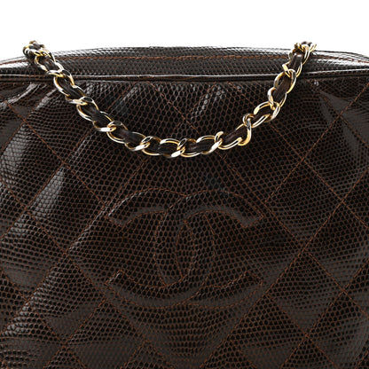 Chanel Lizard Quilted Small Tassel Camera Case Brown 9 of 17