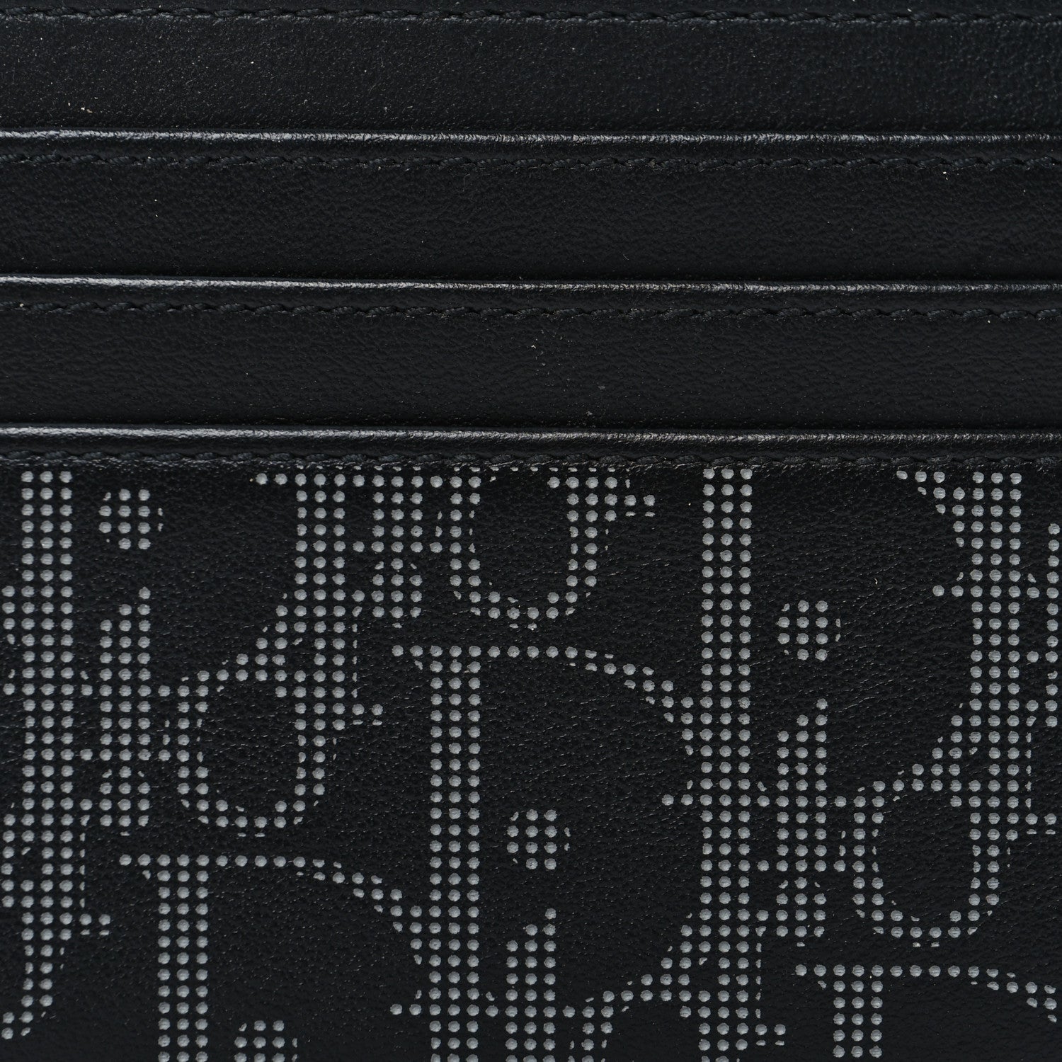 Christian Dior Calfskin Oblique Galaxy Perforated Card Holder Black White 8 of 8