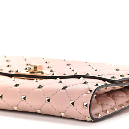 Valentino Garavani Nappa Rockstud Spike Wallet on Chain Water Rose 8 of 9