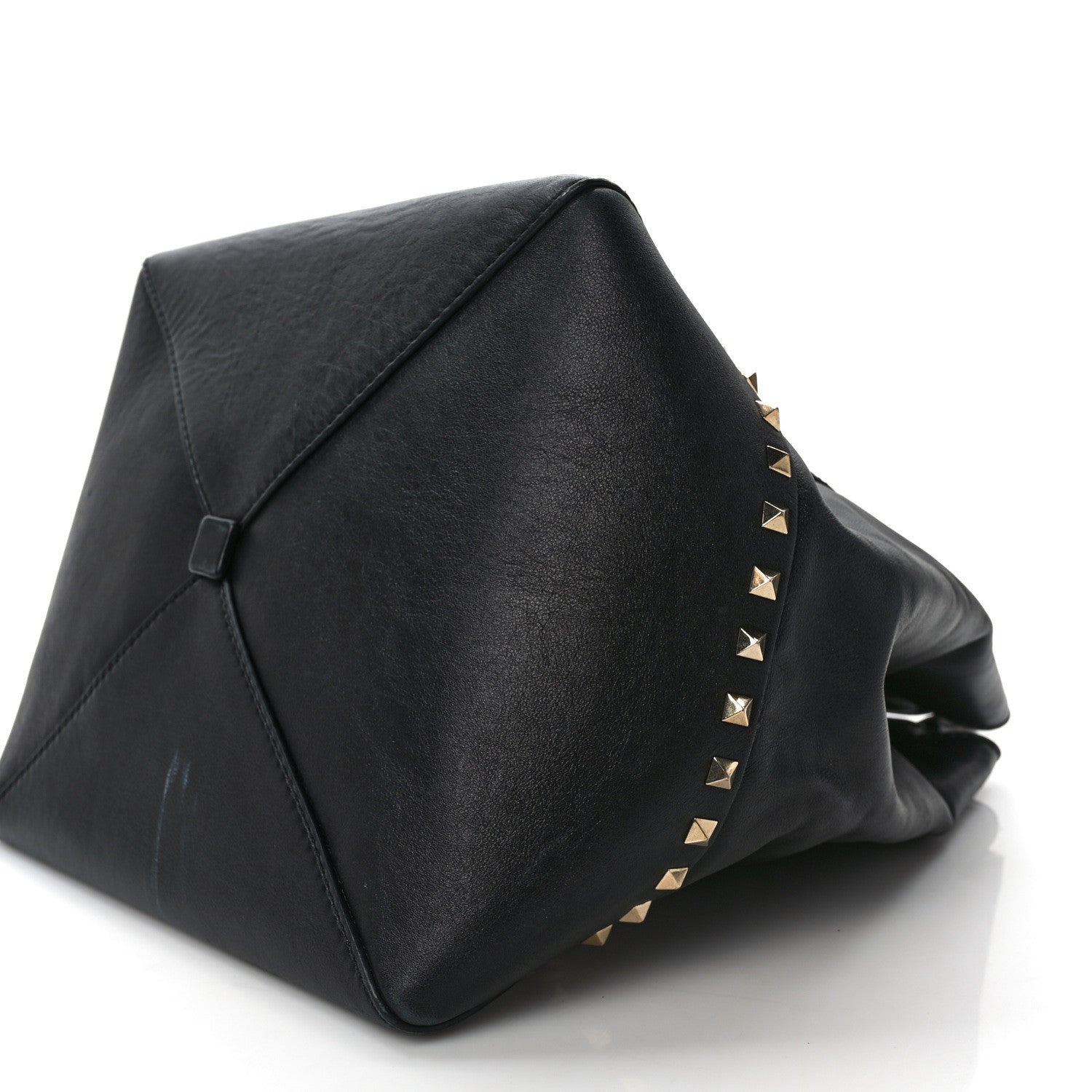 Valentino Garavani Calfskin Rockstud New Dome Bucket Tote Black 9 of 15