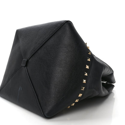 Valentino Garavani Calfskin Rockstud New Dome Bucket Tote Black 9 of 15