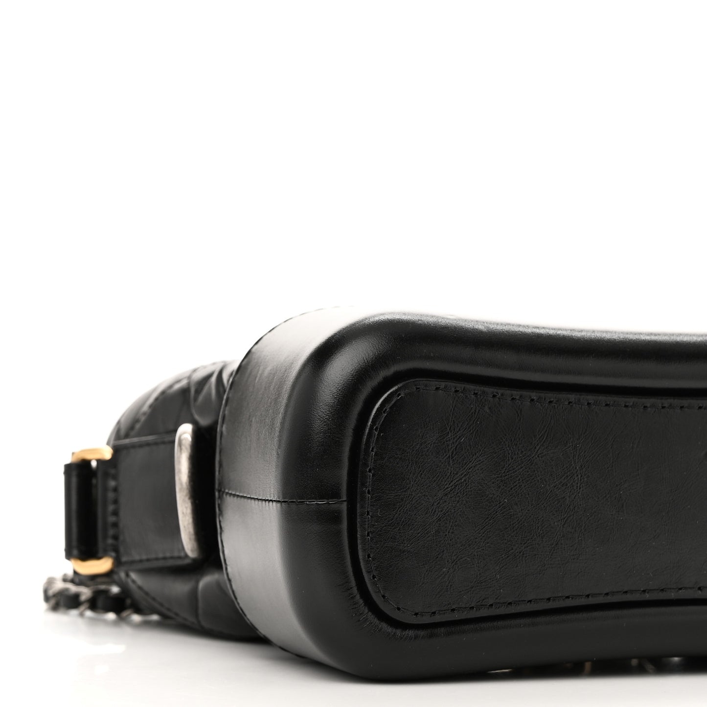 Aged Calfskin Quilted Charms Small Gabrielle Hobo Black