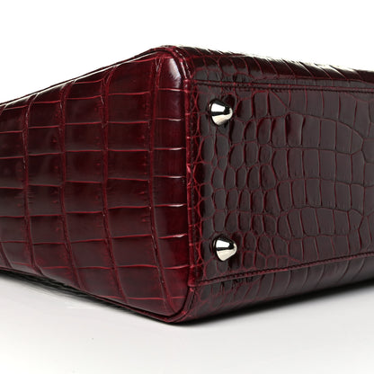 Christian Dior Crocodile Large Lady Dior Dark Red 6 of 7