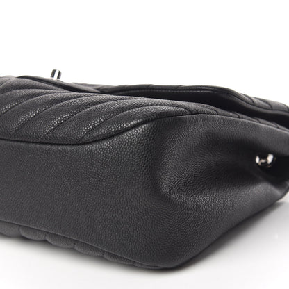 Chanel Caviar Chevron Quilted Large Puffy CC Flap Black 7 of 11