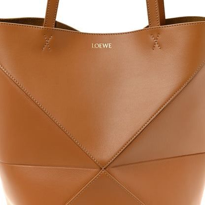 Loewe Shiny Calfskin Medium Puzzle Fold Tote Warm Desert 7 of 9