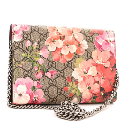 Gucci GG Supreme Monogram Blooms Mini Dionysus Chain Wallet Beige Multicolor Dry Rose 3 of 17