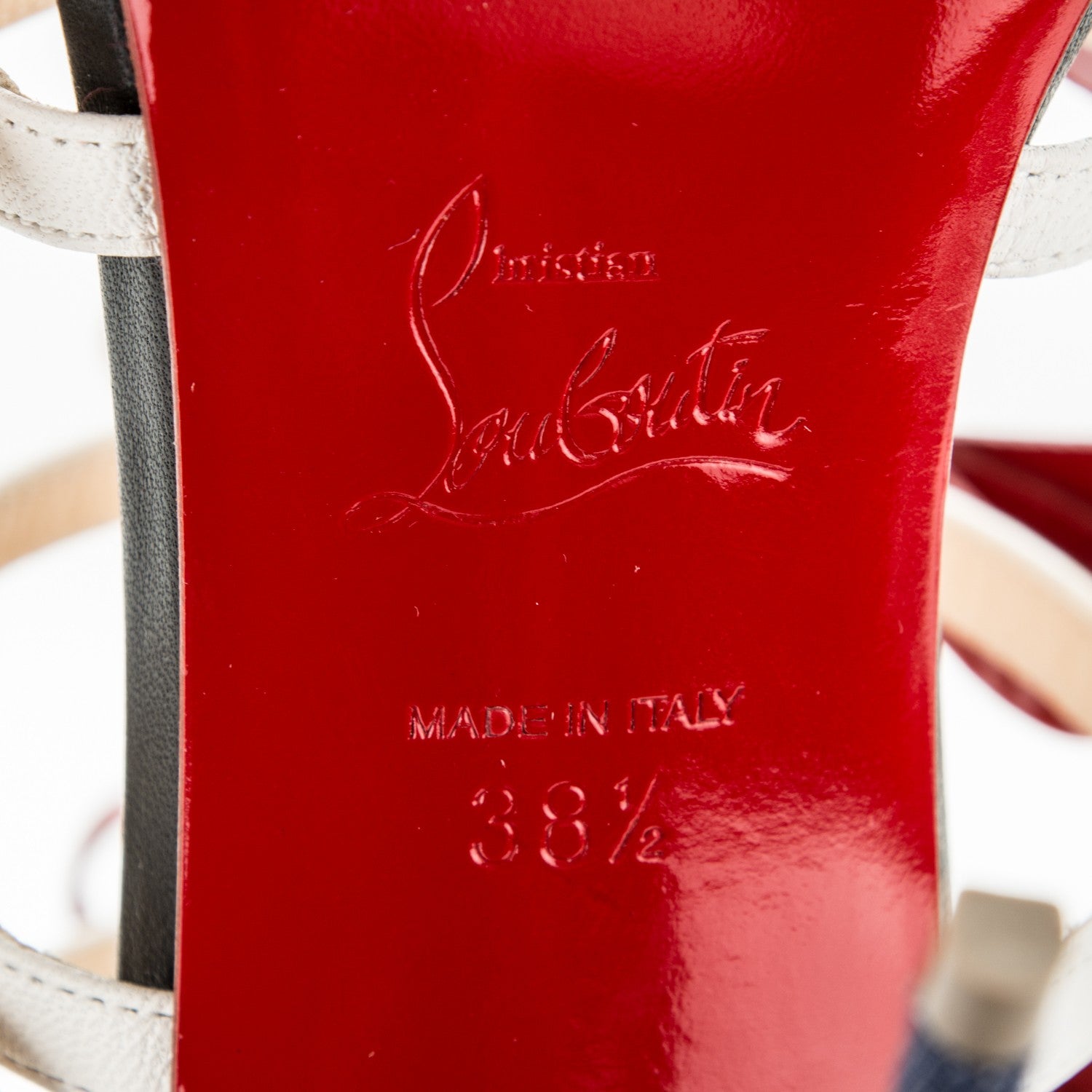 Christian Louboutin Patent Shiny Nappa Denim Girlistrappy 100 Sandals 38.5 Multicolor 6 of 7
