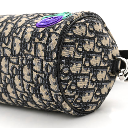 Christian Dior X KENNY SCHARF Oblique Canvas Embroidered Patches Roller Messenger Bag Charcoal 10 of 12