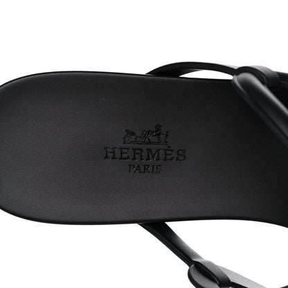 Hermes Rubber Womens Egerie Sandals 39 Black 8 of 10