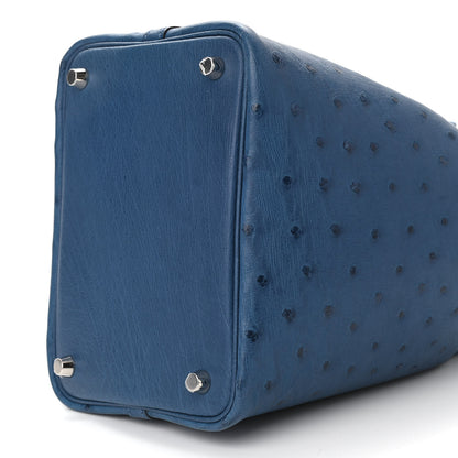 Hermes Ostrich Picotin Lock 18 Deep Blue 9 of 10