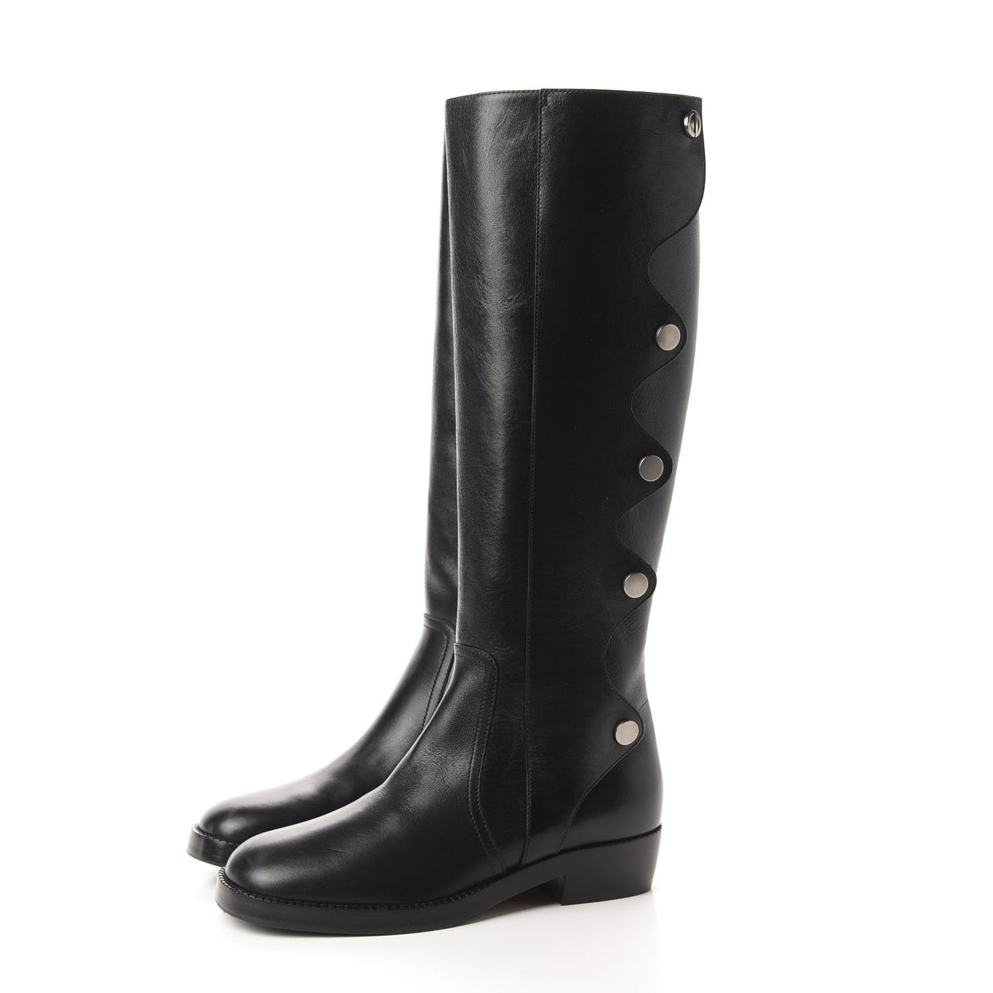 Shiny Calfskin Diorodeo High Boot 37.5 Black