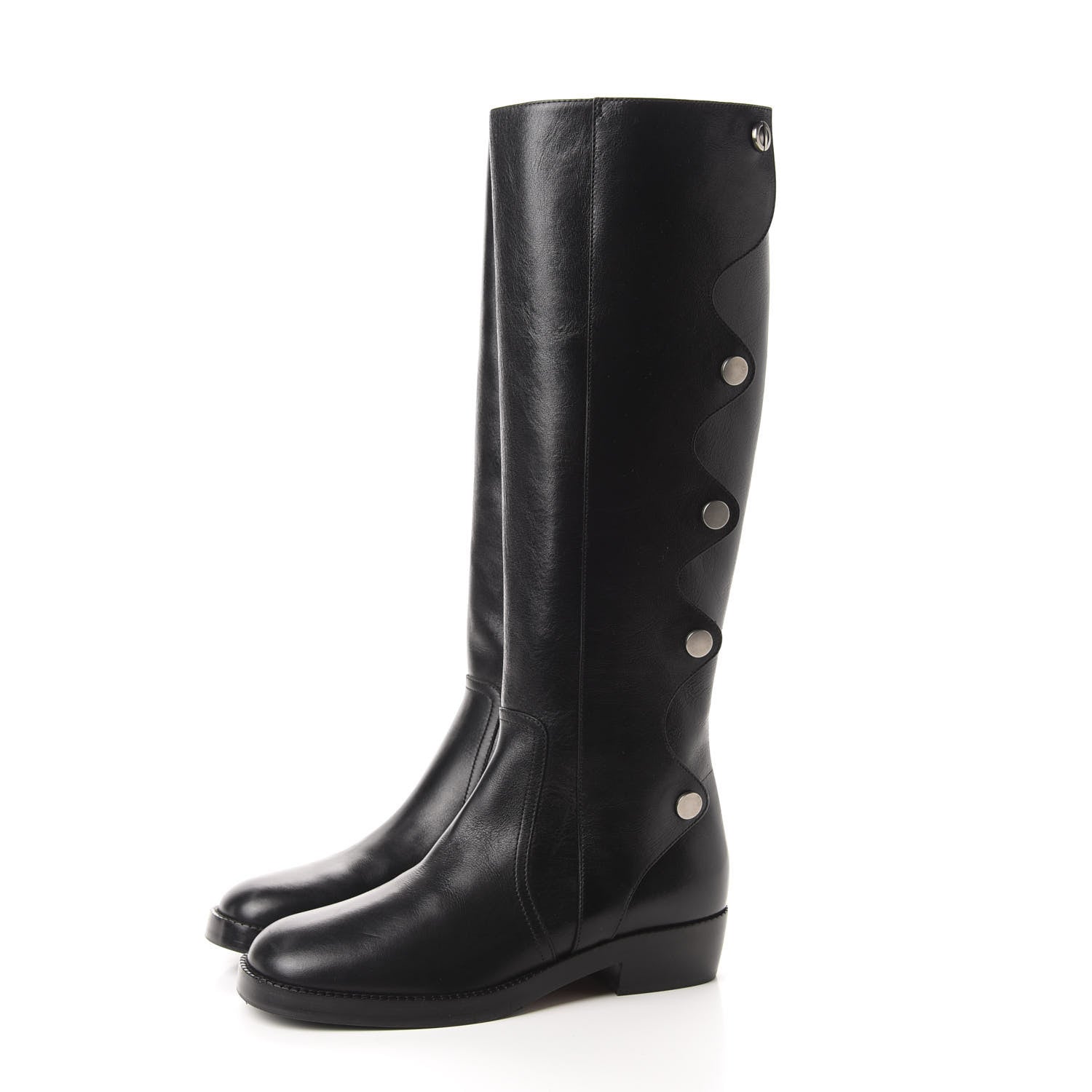 Christian Dior Shiny Calfskin Diorodeo High Boot 37.5 Black 3 of 8