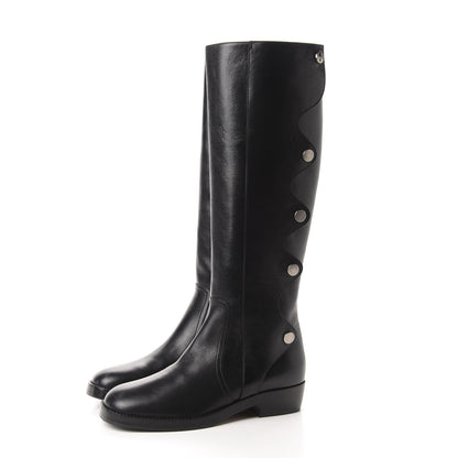 Christian Dior Shiny Calfskin Diorodeo High Boot 37.5 Black 3 of 8