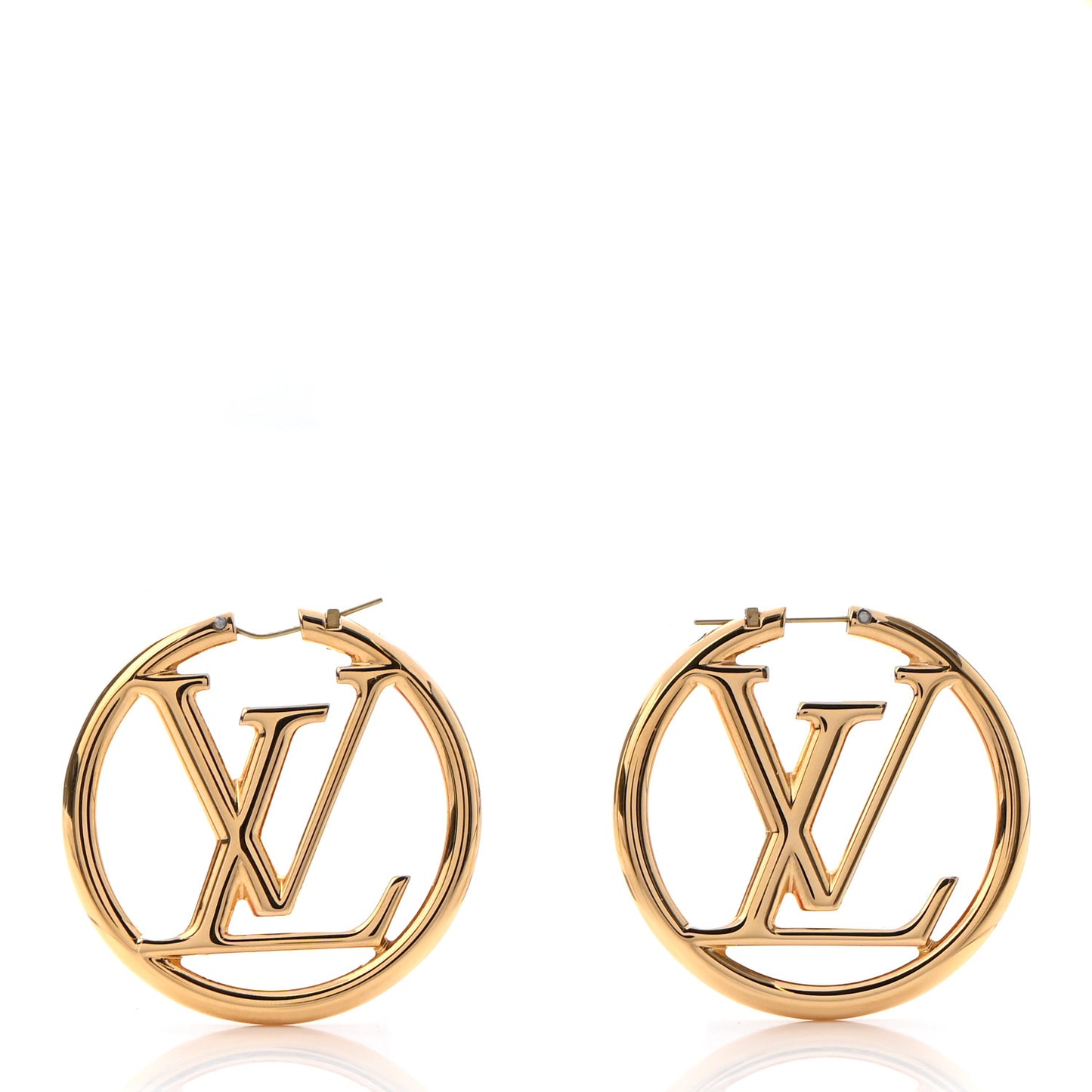 Metal Louise Hoop Earrings Gold