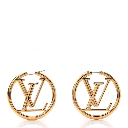 Louis Vuitton Metal Louise Hoop Earrings Gold 1 of 5