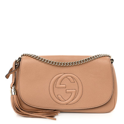 Gucci Pebbled Calfskin Medium Soho Flap Crossbody Camelia 1 of 10