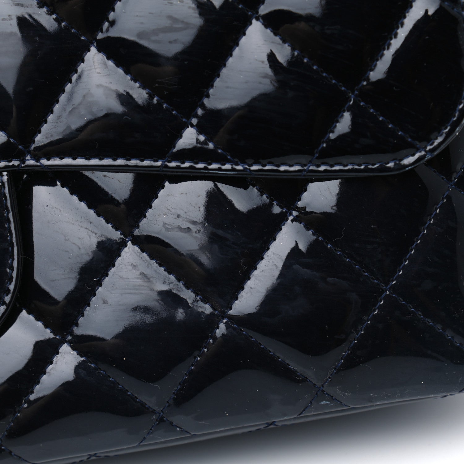 Chanel Patent Quilted Mobile Art Jumbo Single Flap Navy 7 of 7