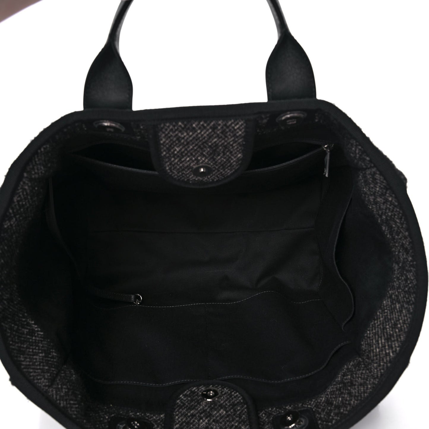 Mixed Fibers Calfskin Medium Deauville Tote Black