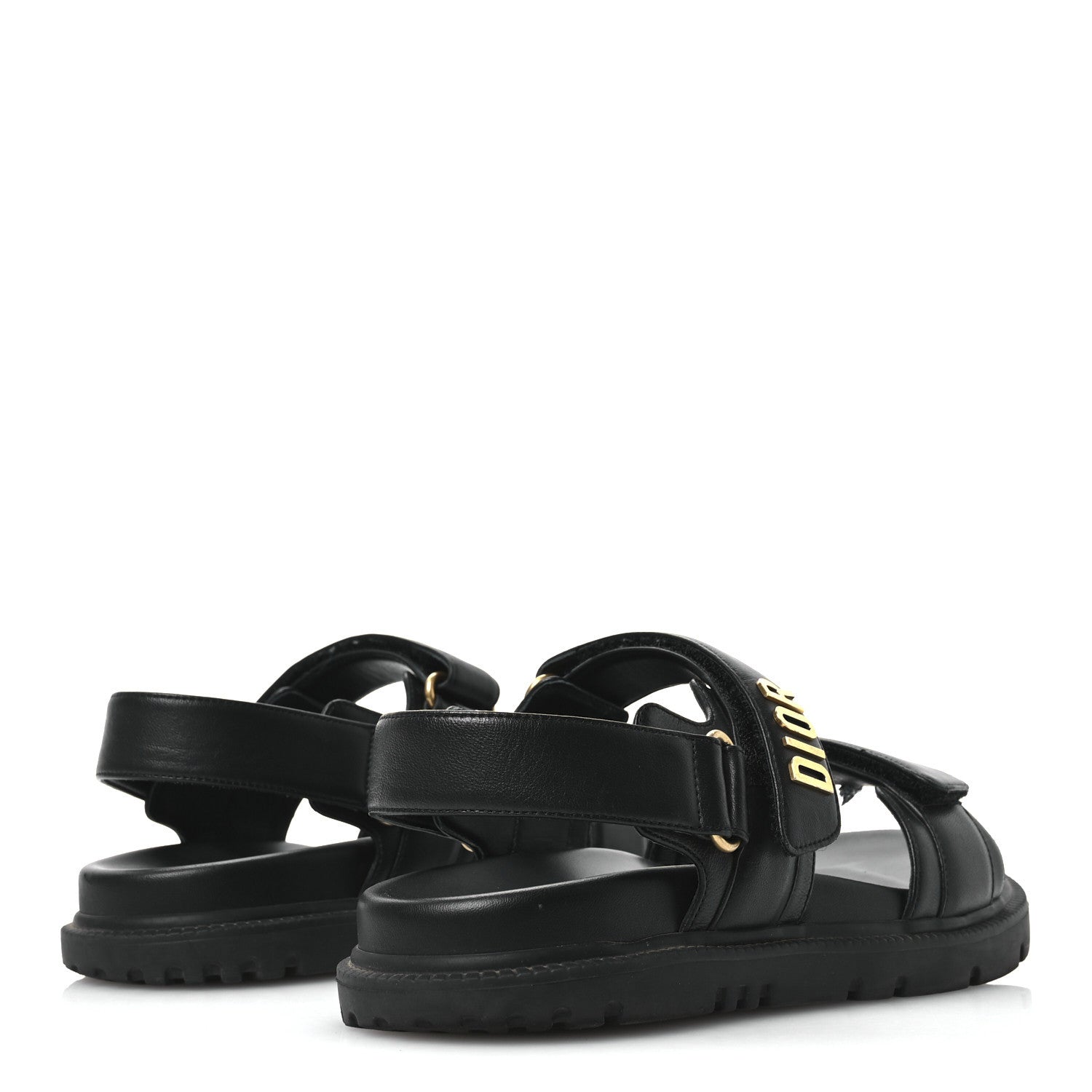 Christian Dior Lambskin Dioract 10mm Sandals 37.5 Black 4 of 10