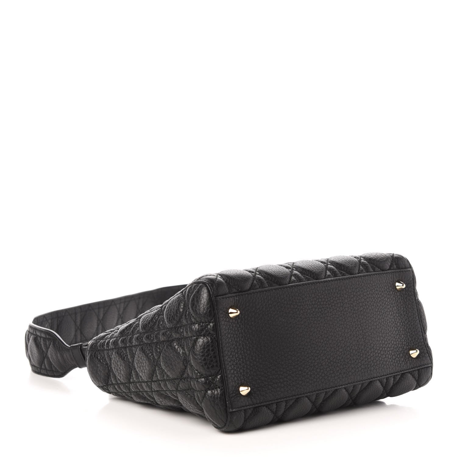 Christian Dior Grained Calfskin Cannage Medium Supple Lady Dior Black 5 of 14