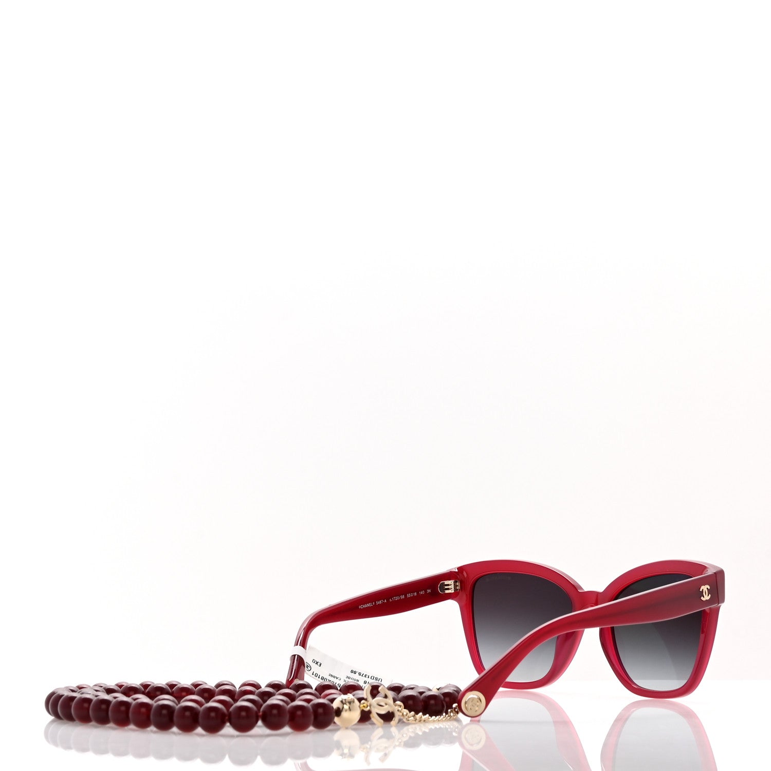 Chanel Acetate Chain Square Sunglasses 5487-A Burgundy 4 of 9