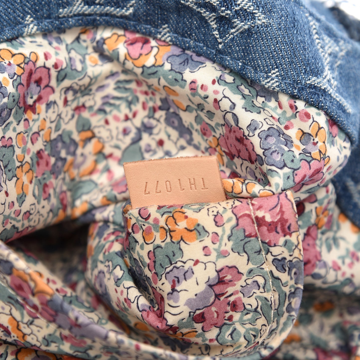 Denim Patchwork Posty Messenger Bag Blue