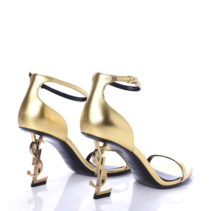 Saint Laurent Calfskin Opyum Sandals 37.5 Oro 4 of 9